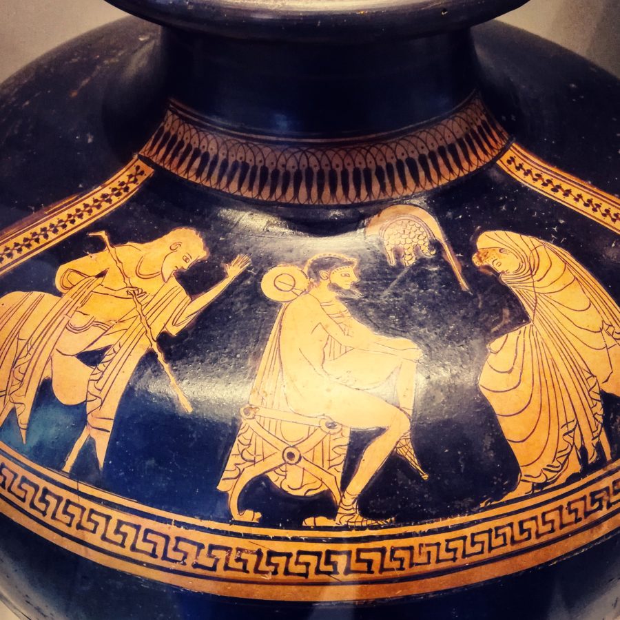 Phoinix und Odysseus beim schmollenden Achilles